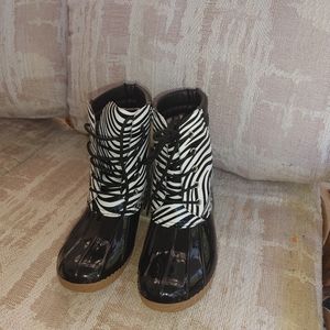 YOKI Double Collar Lace Up Duck Boot